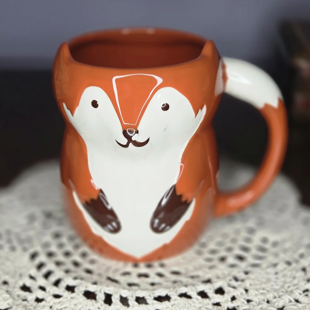 Cute Fox Shaped Mug For Small Plants/ Planter, Decor,Coffee, From Holiday Home